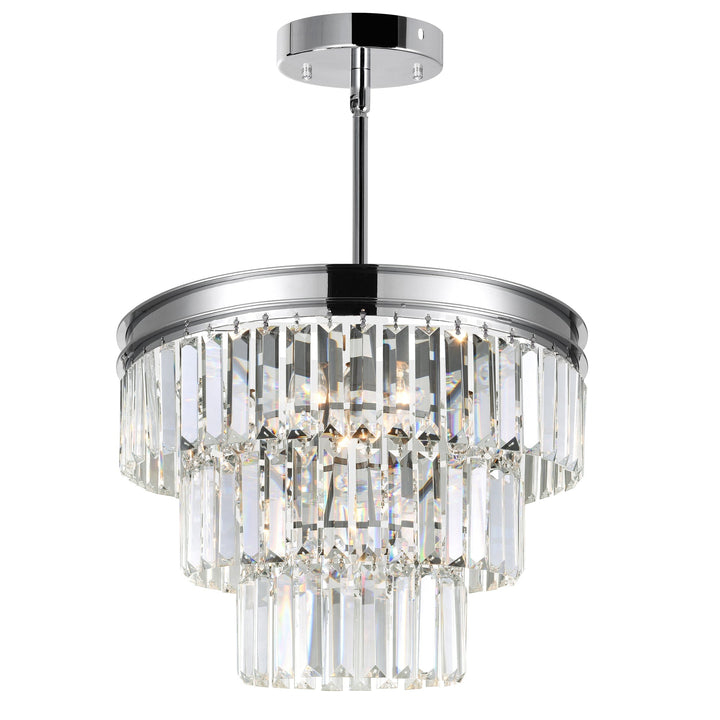 Weiss - Chandelier with Crystals, 5 Light / 18", by CWI Lighting