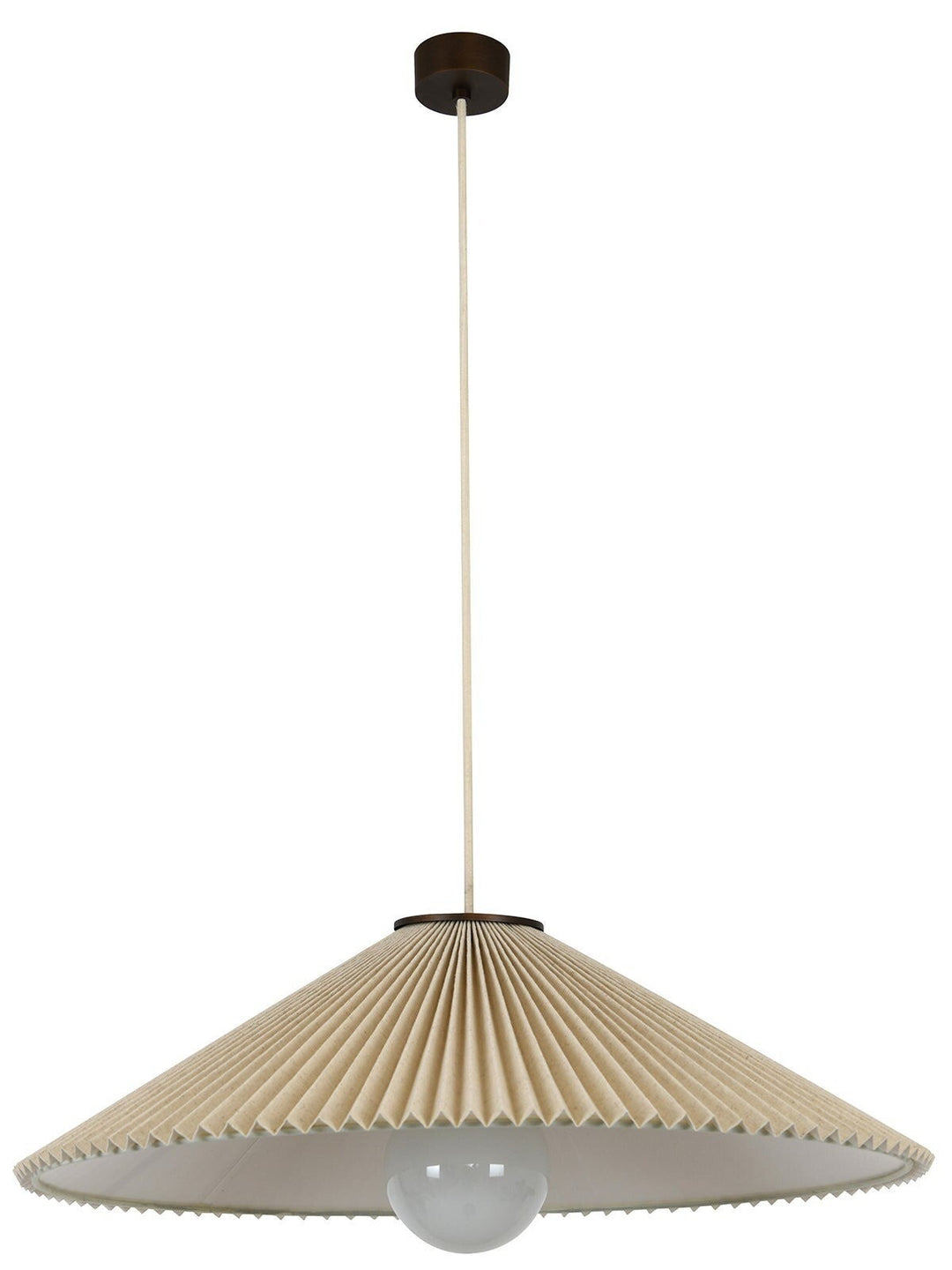Amore Pendant in Bronze with Pleated Natural Linen Shade by Beacon Lighting