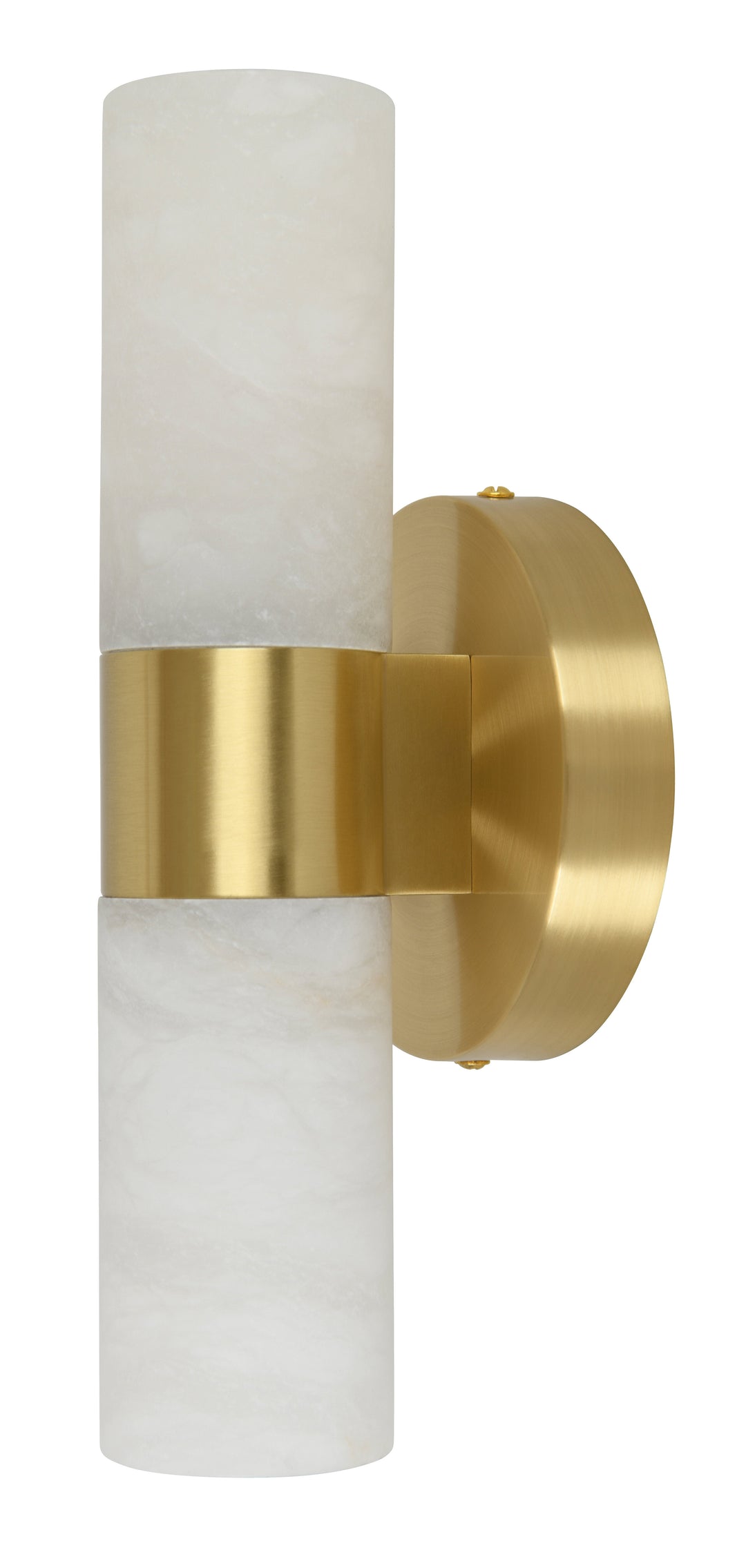 Luella 2-Light Alabaster Wall Sconce in Brass with Alabaster Shades by Beacon Lighting
