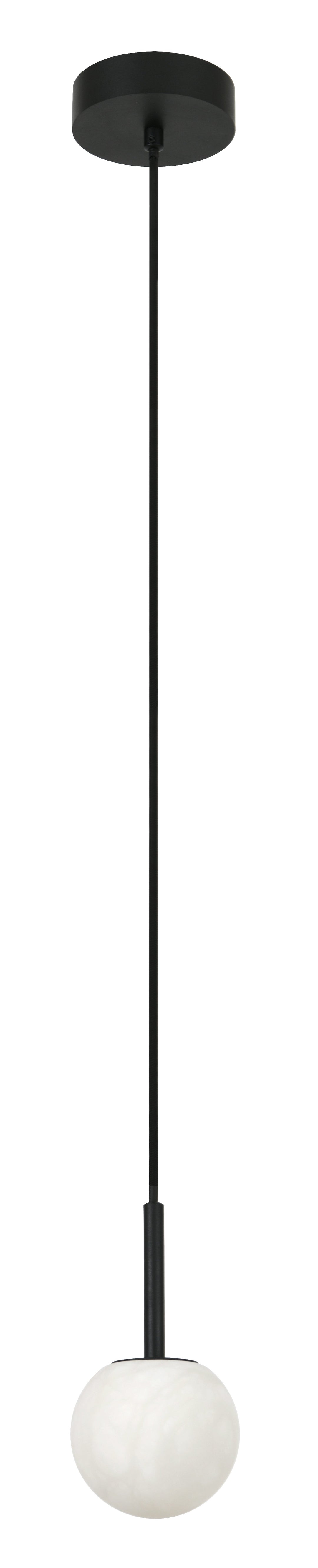 Lucent Alabaster Mini Pendant in Black by Beacon Lighting