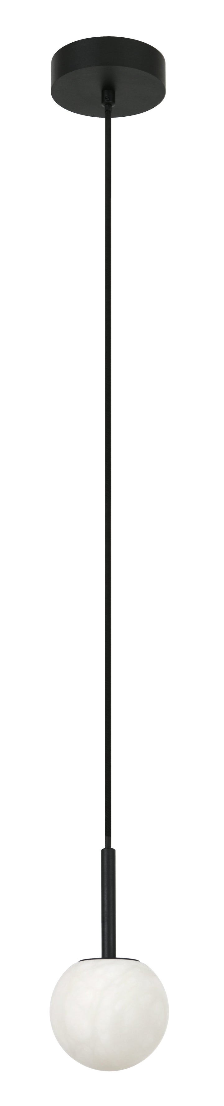 Lucent Alabaster Mini Pendant in Black by Beacon Lighting