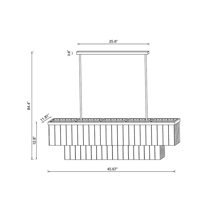 Elora 7-Light Linear Pendant by Beacon Lighting - view 2