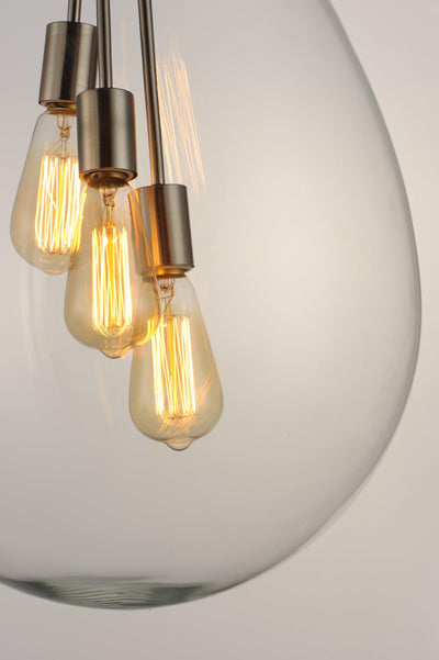 Satin Nickel Bulb In Bulb Pendant - LV LIGHTING