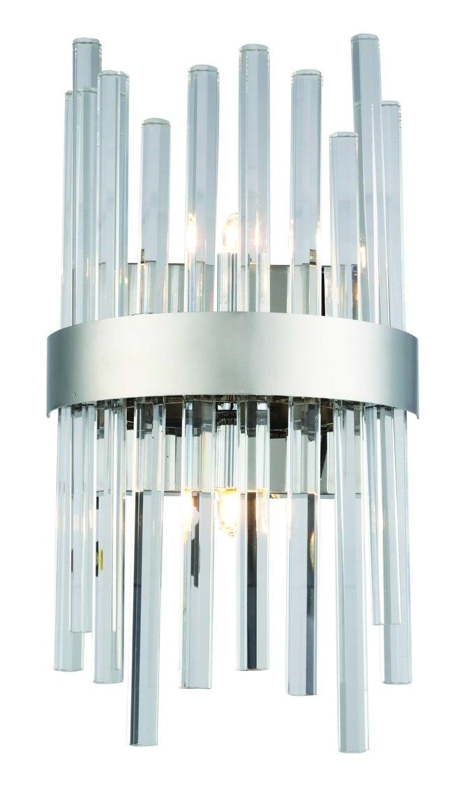 Steel with Clear Glass Rod Wall Sconce - LV LIGHTING