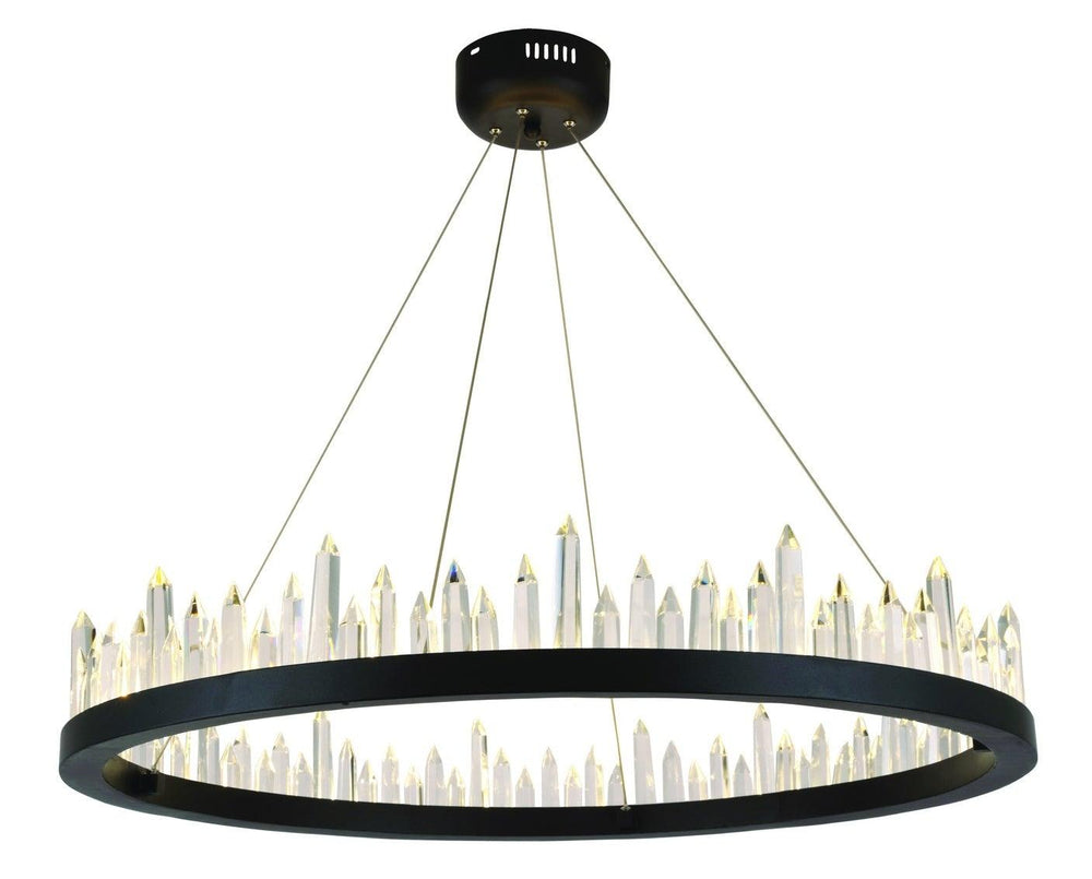 Dark Grey with Crystal Chandelier - LV LIGHTING
