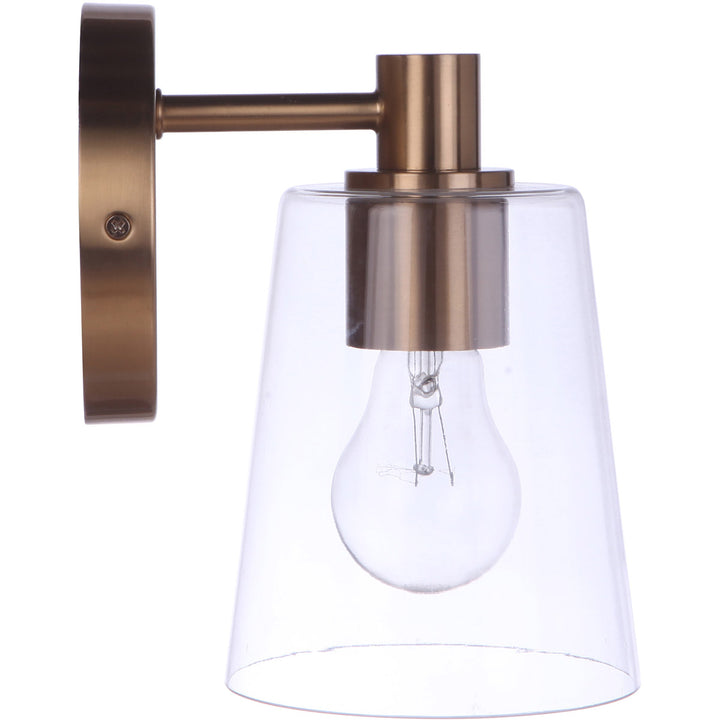 Steel Frame with Clear Glass Shade Wall Sconce