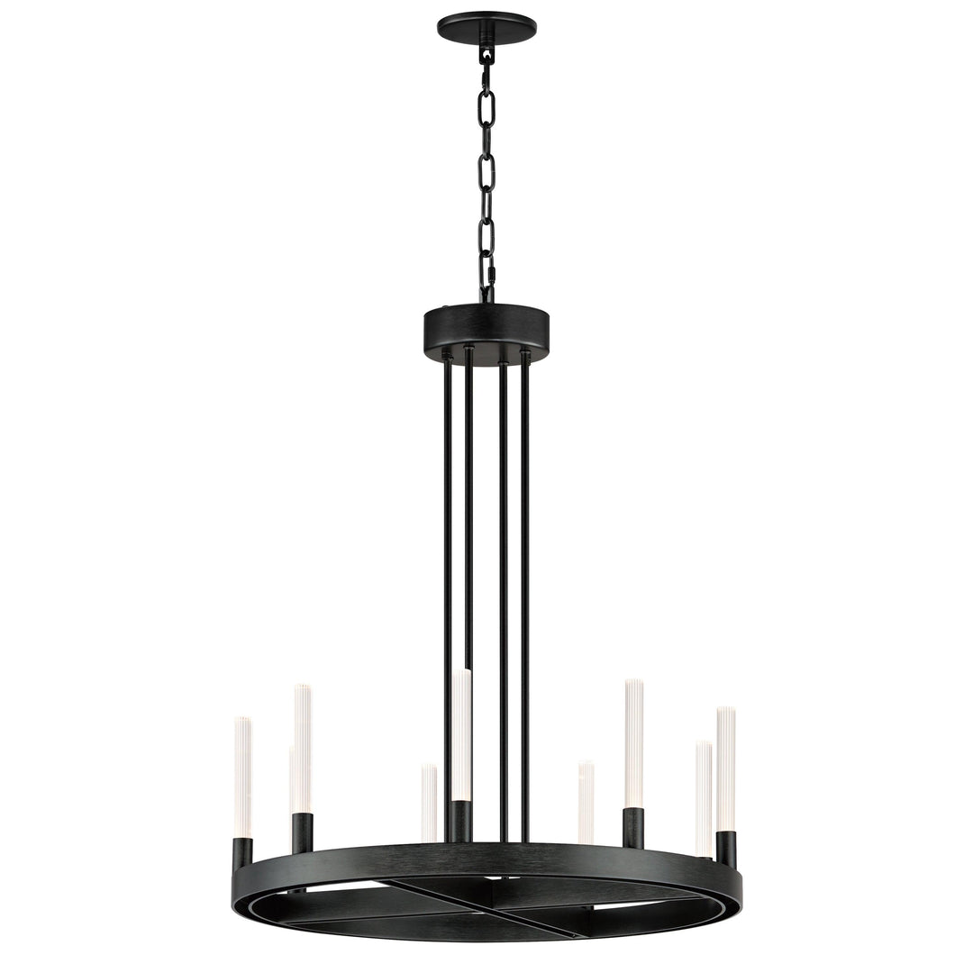 LED Aluminum Frame with Clear Glass Tube Chandelier - LV LIGHTING