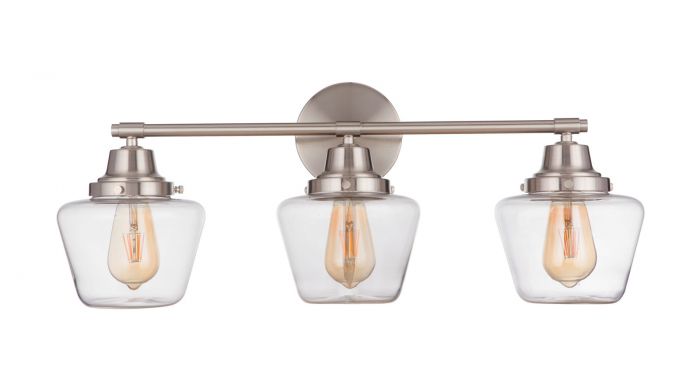 Steel Frame with Clear Glass Shade Vanity Light