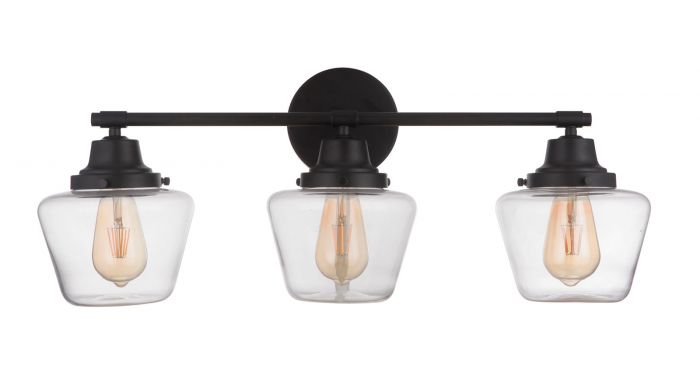 Steel Frame with Clear Glass Shade Vanity Light