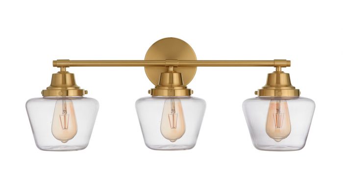 Steel Frame with Clear Glass Shade Vanity Light