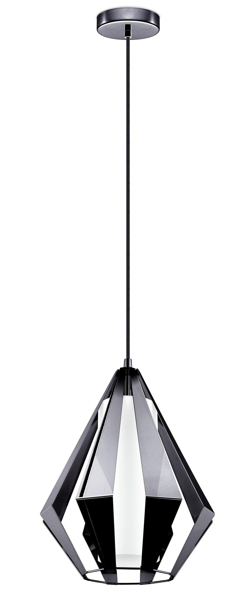 Chrome with Satin Glass Shade Single Light Pendant - LV LIGHTING