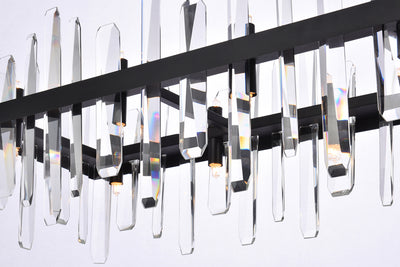 Steel Rectangular Frame with Clear Crystal Linear Chandelier