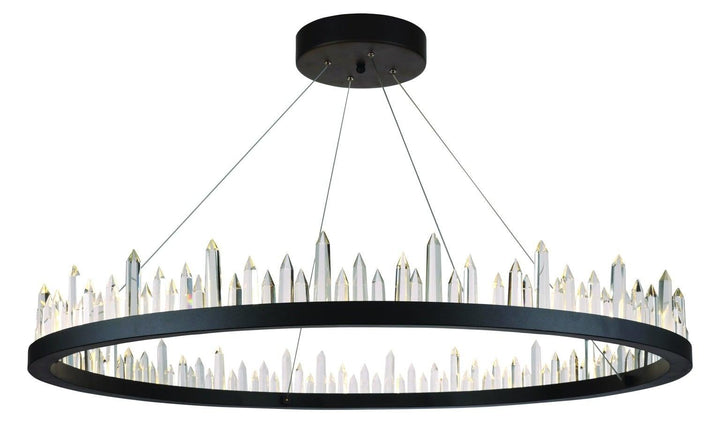 Dark Grey with Crystal Chandelier - LV LIGHTING