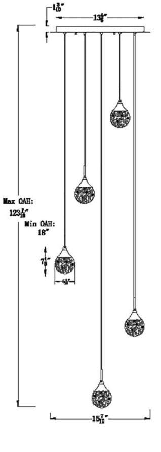Chrome with Crystal 1 to 9 Light Pendant - LV LIGHTING