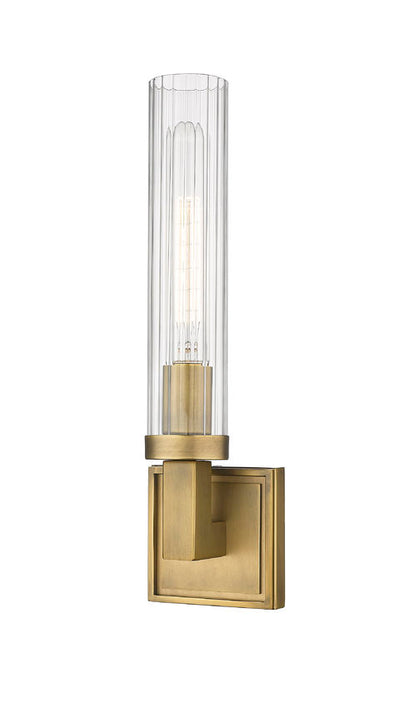 Steel with Cylindrical Glass Tube Wall Sconce