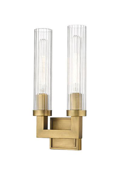 Steel with Cylindrical Clear Glass Tube Wall Sconce
