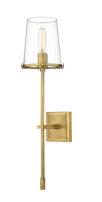 Steel with Clear Glass Shade Wall Sconce