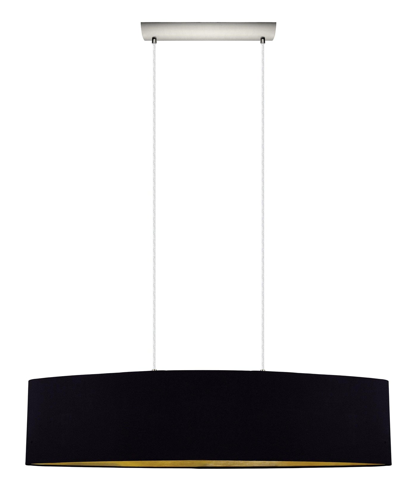 Satin Nickel with Brown Fabric Shade Pendant - LV LIGHTING