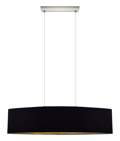 Satin Nickel with Brown Fabric Shade Pendant - LV LIGHTING