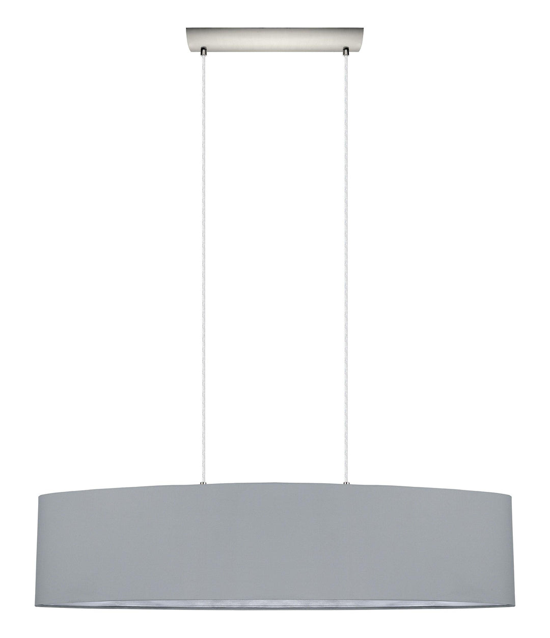 Satin Nickel with Brown Fabric Shade Pendant - LV LIGHTING
