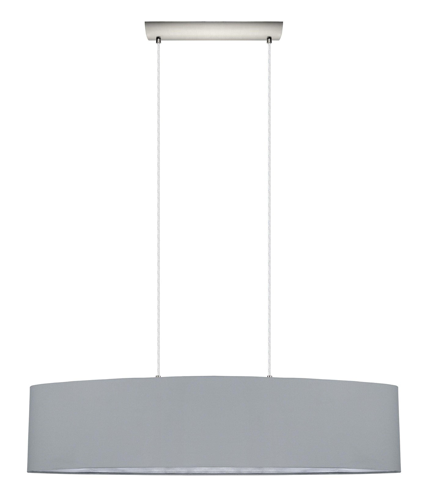 Satin Nickel with Brown Fabric Shade Pendant - LV LIGHTING