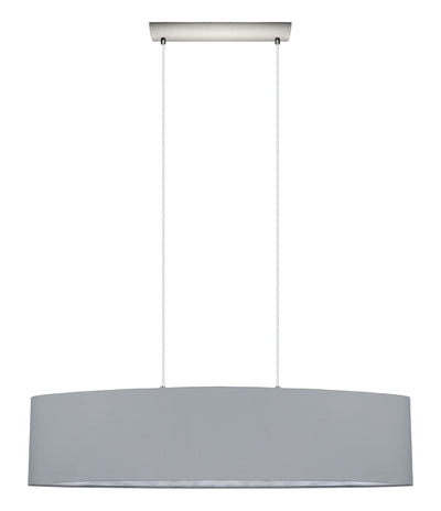 Satin Nickel with Brown Fabric Shade Pendant - LV LIGHTING