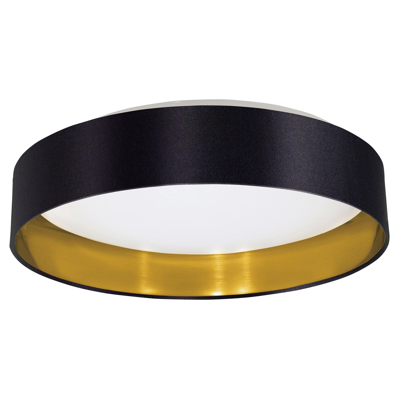 Black and Gold with Frosted Shade Flush Mount - LV LIGHTING
