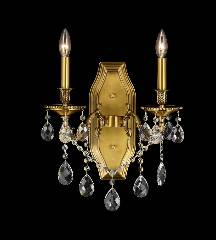 Steel Frame with Crystal Drop and Strand Wall Sconce