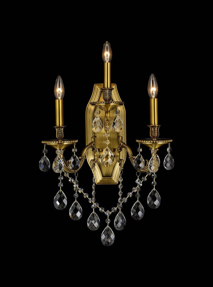 Steel Frame with Crystal Drop and Strand Wall Sconce