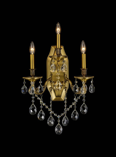 Steel Frame with Crystal Drop and Strand Wall Sconce