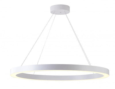 LED Single Ring with White Acrylic Diffuser Chandelier - LV LIGHTING