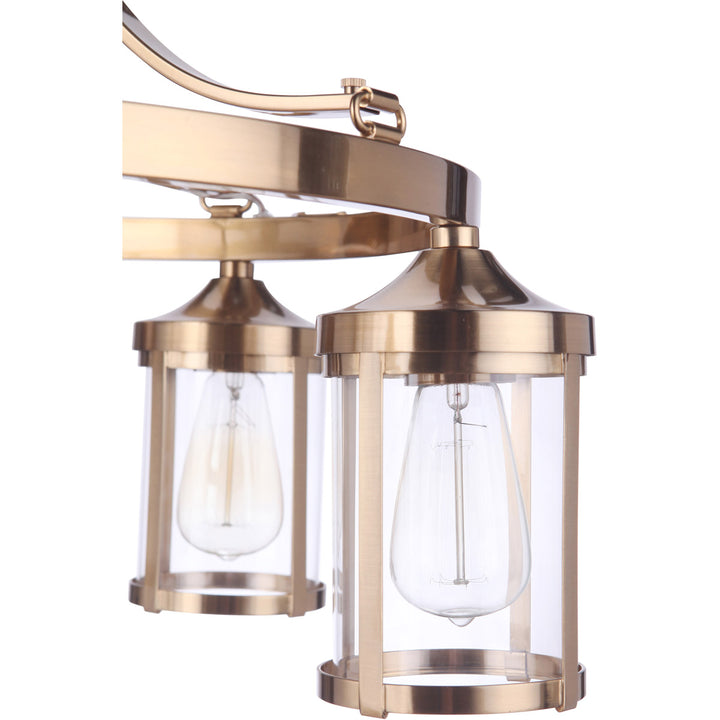 Steel Frame with Cylindrical Clear Glass Shade Chandelier
