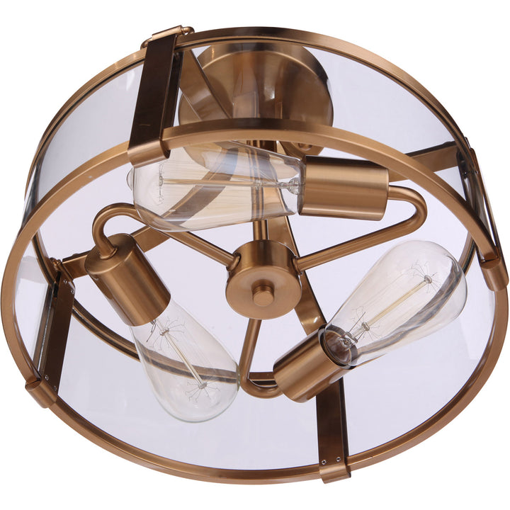 Steel Frame with Clear Glass Shade Semi Flush Mount