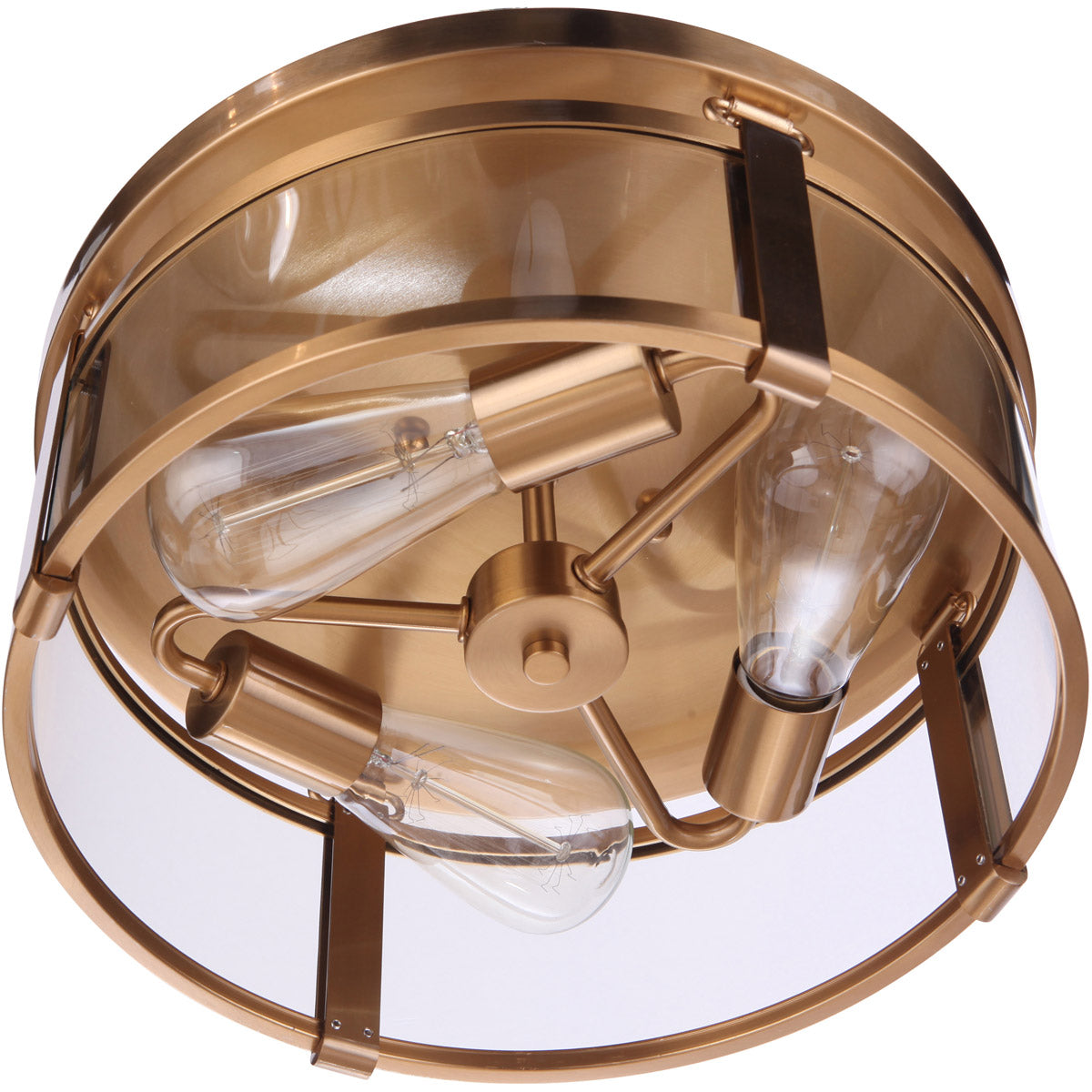 Steel frame with Clear Glass Shade Flush Mount