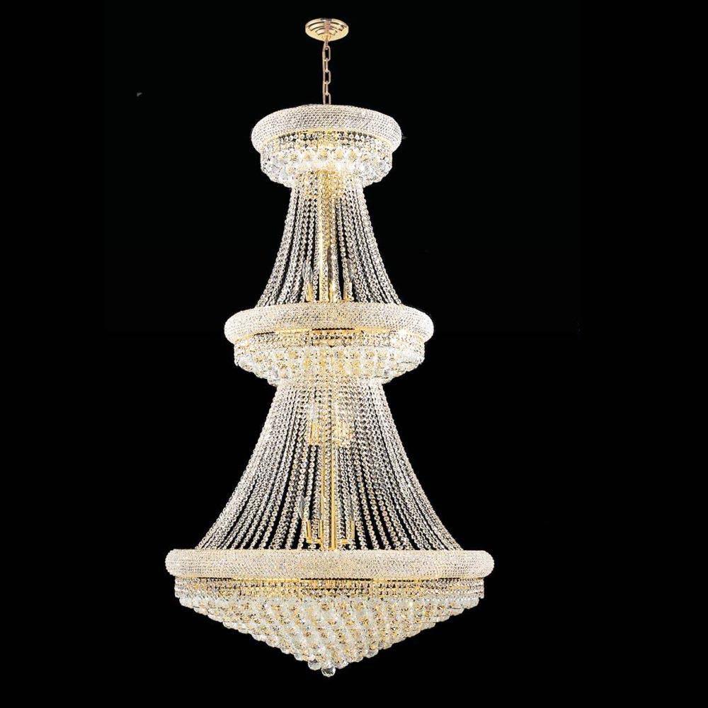 Chrome or Gold with Crystal Chandelier - LV LIGHTING