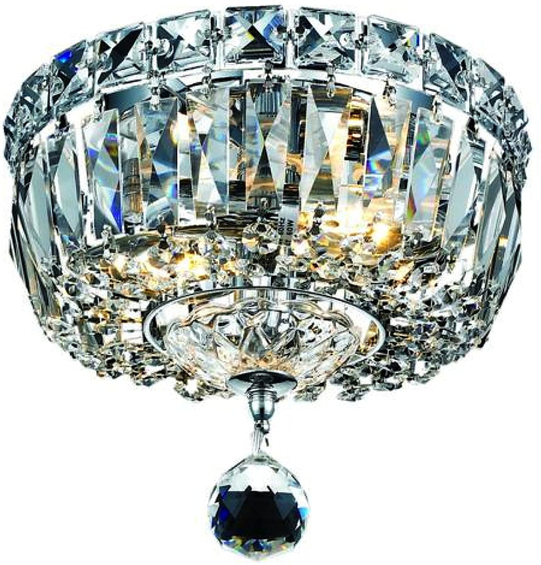 Chrome with Crystal Flush Mount - LV LIGHTING