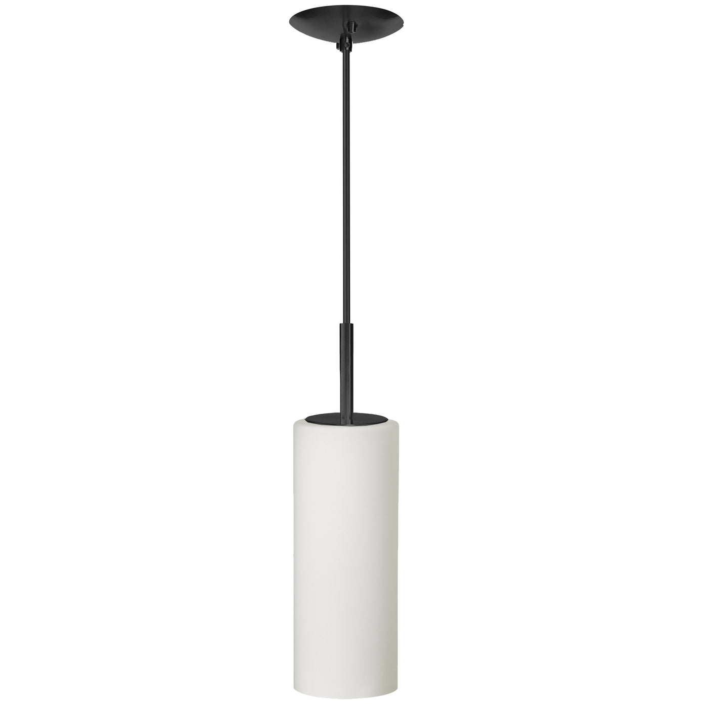 Steel Frame with Cylindrical Frosted Shade Pendant