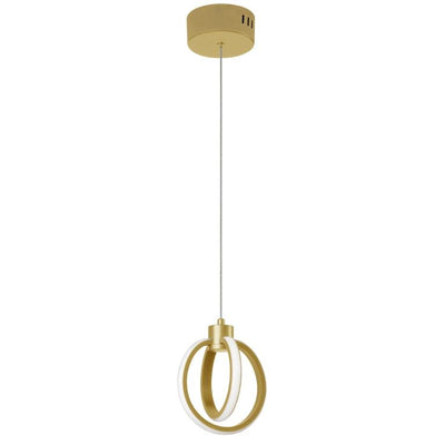 Polished Chrome with White Diffuser Double Ring Pendant - LV LIGHTING