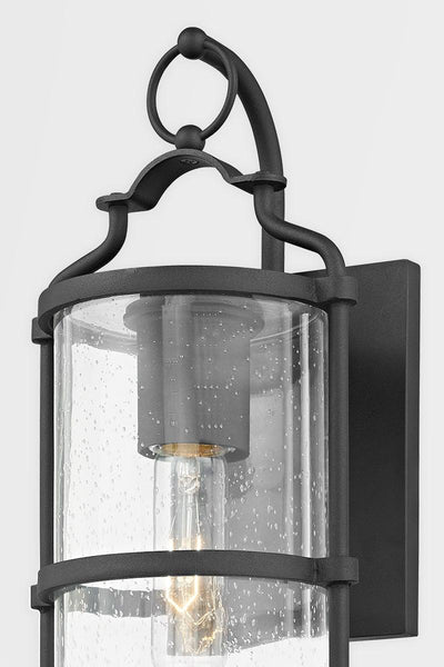 Steel with Clear Seedy Glass Shade Outdoor Wall Sconce - LV LIGHTING