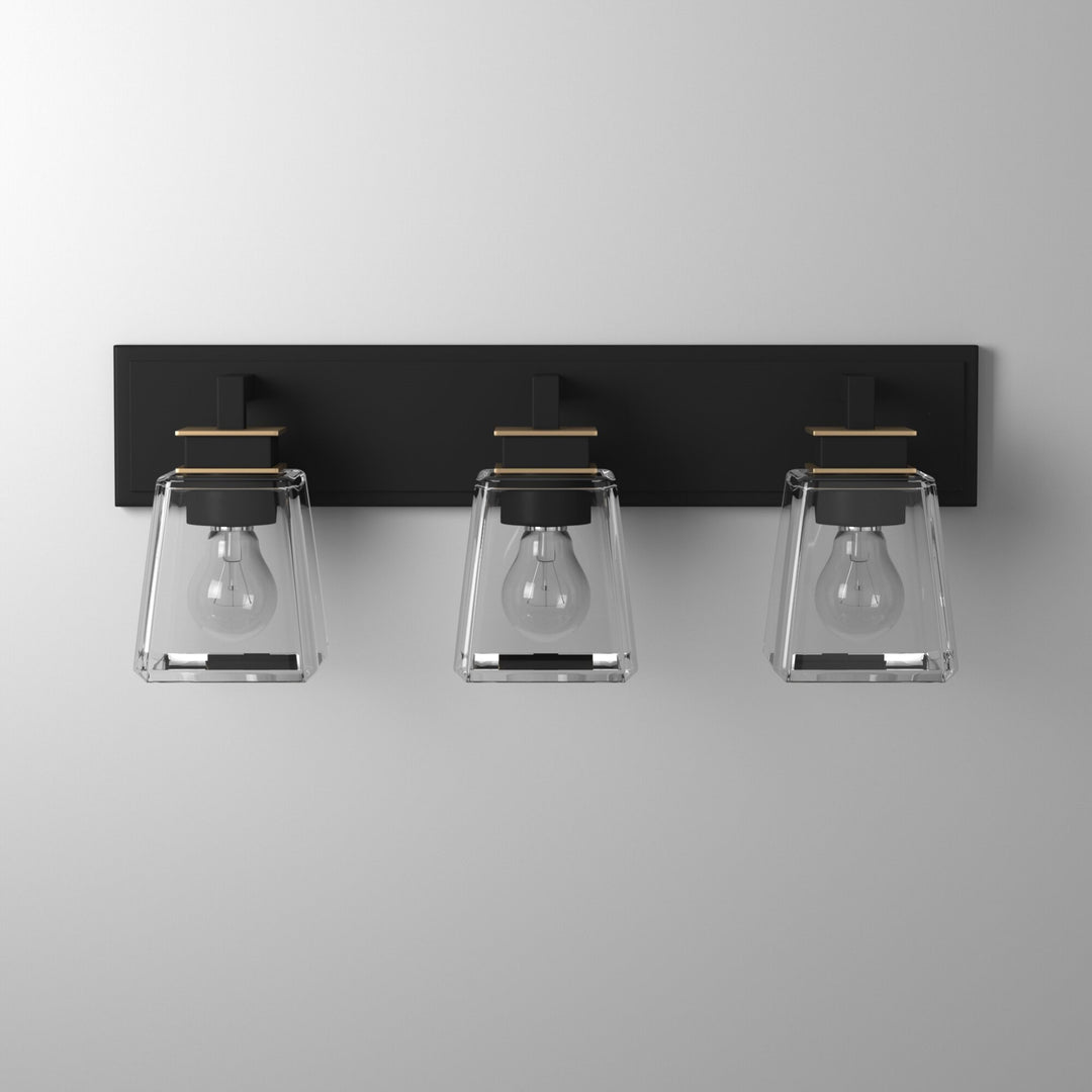 Steel Frame with Rectangular Glass Vanity Light