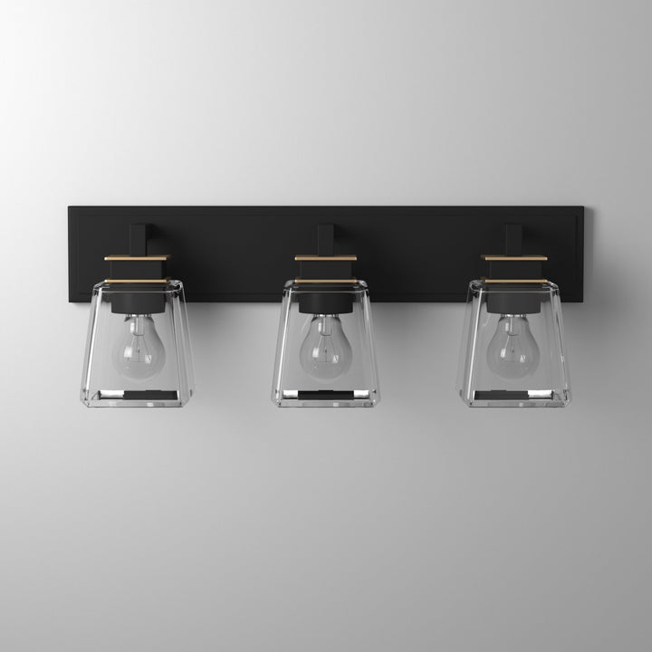 Steel Frame with Rectangular Glass Vanity Light