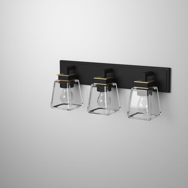 Steel Frame with Rectangular Glass Vanity Light