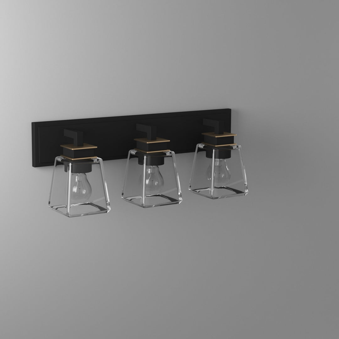 Steel Frame with Rectangular Glass Vanity Light