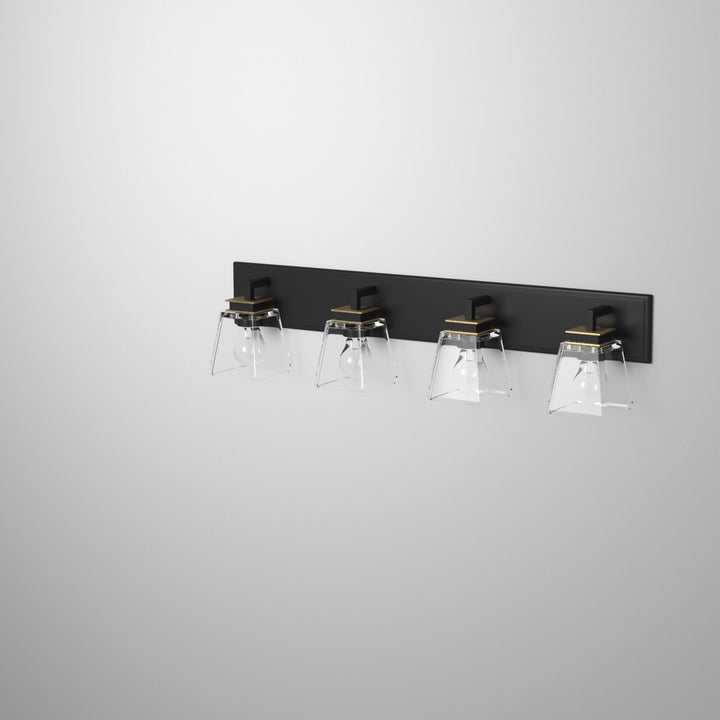 Steel Frame with Rectangular Glass Vanity Light