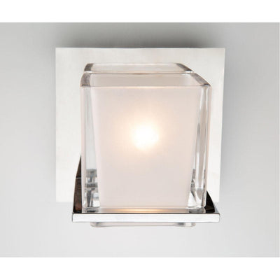 Chrome Frame with Frosted Square Glass Shade Wall Sconce - LV LIGHTING