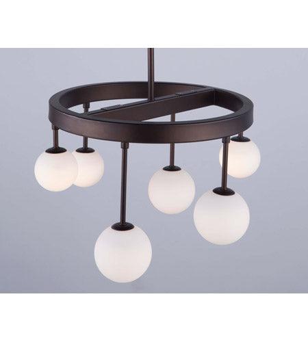 Bronze Frame with Opal White Glass Shade Semi Flush Mount - LV LIGHTING