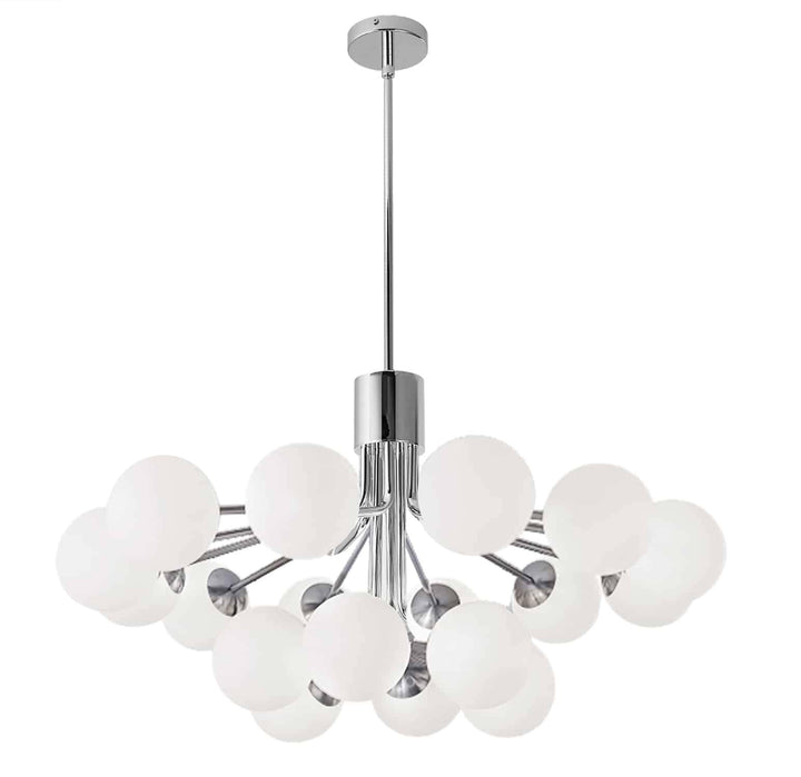 Steel with Frosted Glass Globe Chandelier - LV LIGHTING