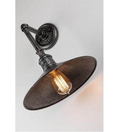 Old Silver Pipe Arm with Conical Shade Outdoor Wall Sconce - LV LIGHTING