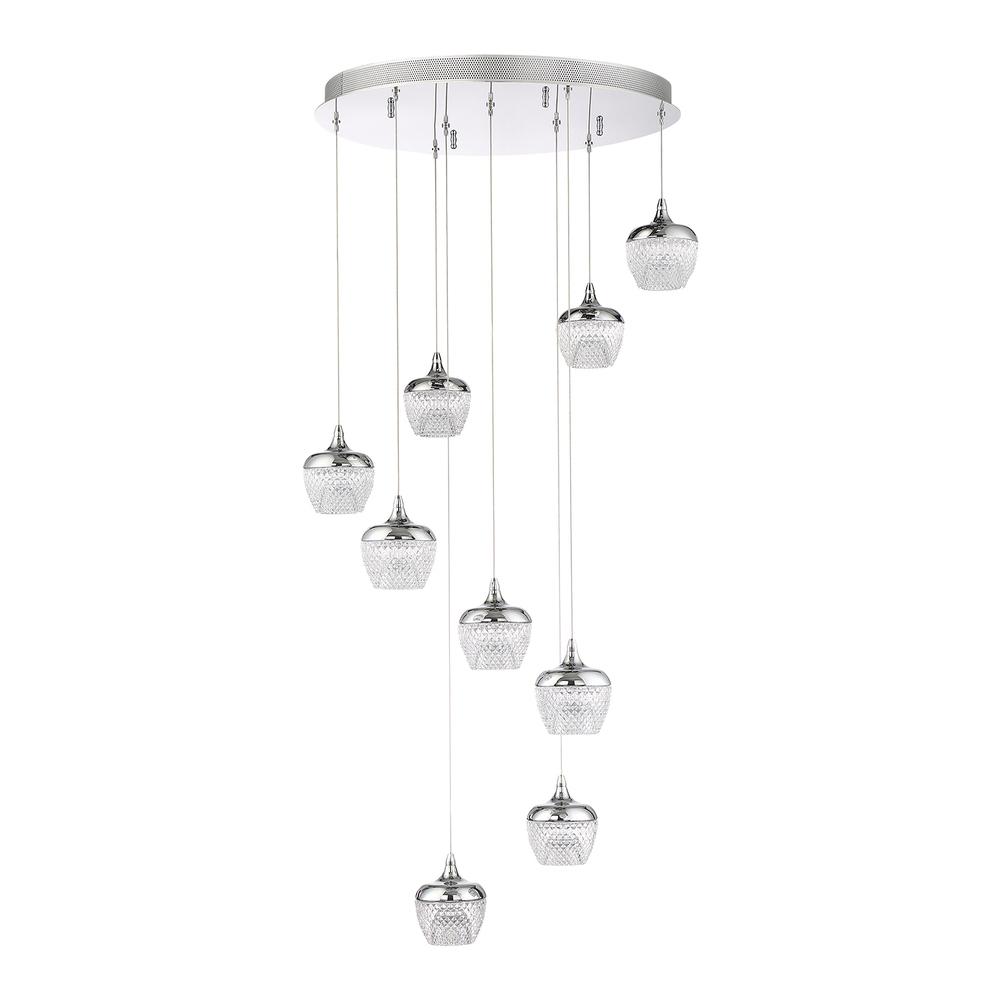 Chrome with Glass Drop Pendant - LV LIGHTING