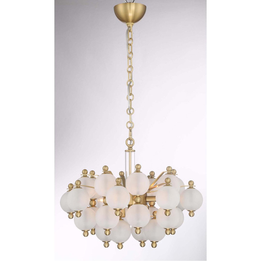 Brass with Frosted Glass Chandelier - LV LIGHTING